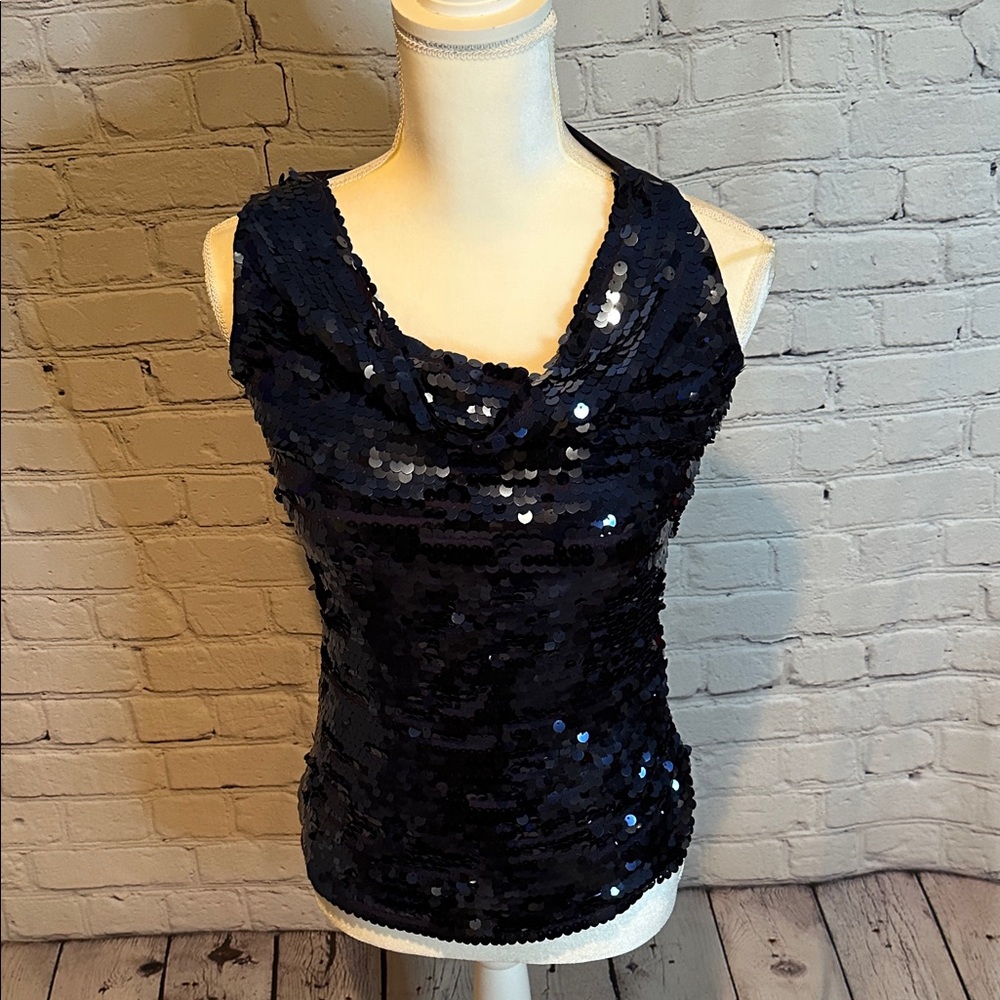 Macy's Inc. Navy Sequin Tank Small